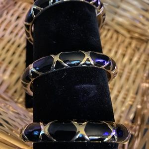 Sequin Vintage Gold Tone & Black Bracelets